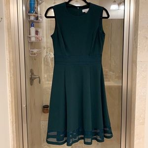 Hunter Green Calvin Klein fit and flare dress